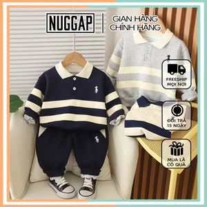 Bộ nỉ cho bé trai, bộ quần áo cho bé trai mùa thu đông LIFE Nuggap