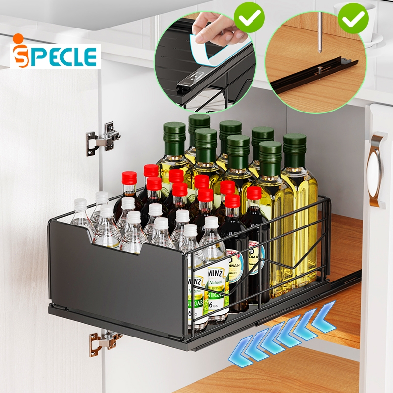 iSPECLE Kệ Kéo Trượt Đa Năng - Giá Đựng Đồ Nhà Bếp Có Ray Trượt, Gọn Gàng & Tiện Lợi