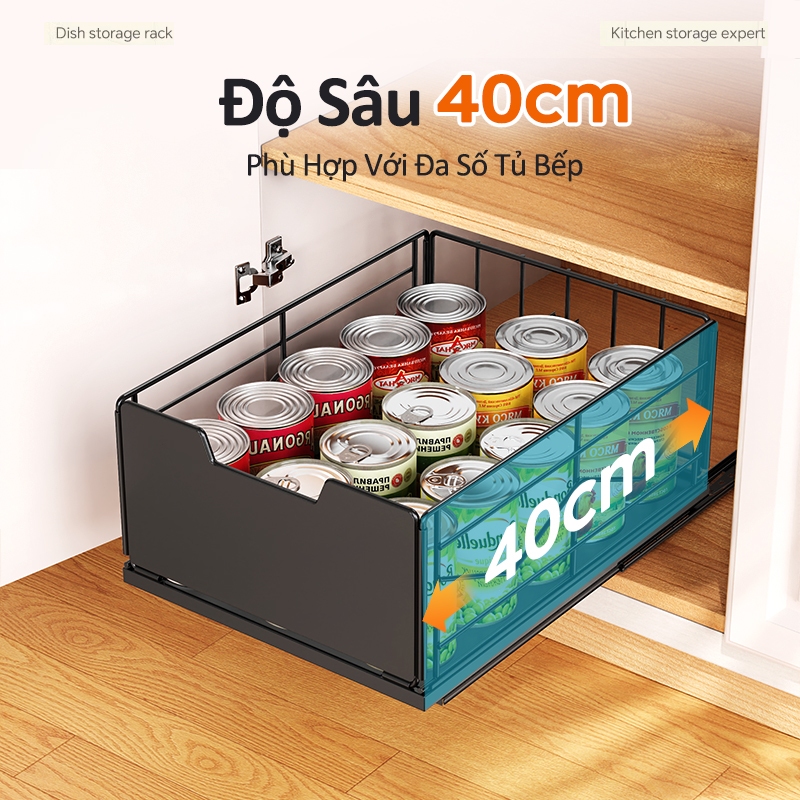 iSPECLE Kệ Kéo Trượt Đa Năng - Giá Đựng Đồ Nhà Bếp Có Ray Trượt, Gọn Gàng & Tiện Lợi