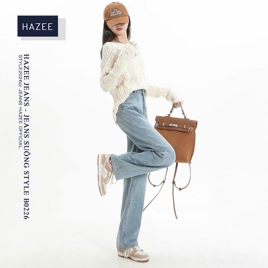 Quần Jeans Xuông HAZEE chất liệu denim mềm mịn STYLE 2026 thời trang công sở