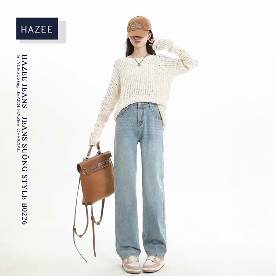 Quần Jeans Xuông HAZEE chất liệu denim mềm mịn STYLE 2026 thời trang công sở