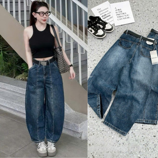 Quần Jean Nữ Ống Rộng Baggy Cạp Cao Form Suông Denim Dày Dáng Đẹp