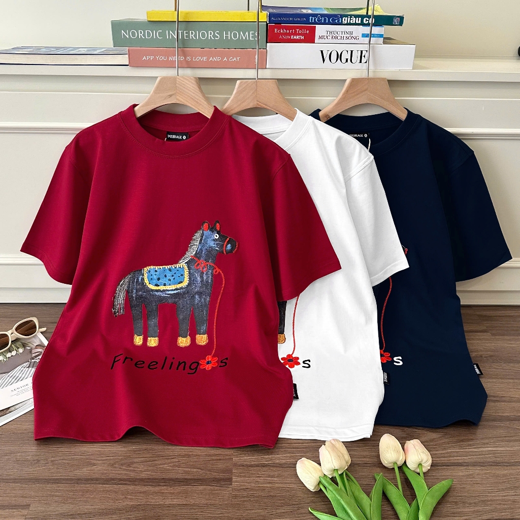 Áo Thun Mirage Chú Ngựa Thêu Tinh Xảo Chất 100% Cotton Mềm Mịn Thoáng Mát.