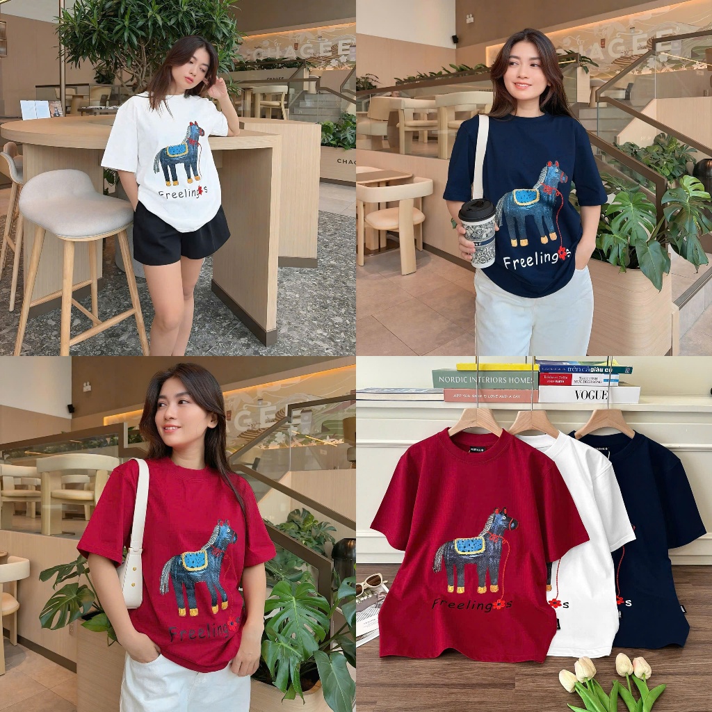 Áo Thun Mirage Chú Ngựa Thêu Tinh Xảo Chất 100% Cotton Mềm Mịn Thoáng Mát.