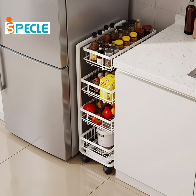 iSPECLE Xe Đẩy Đa Tầng Thép Carbon Bền Bỉ - Có Bánh Xe Di Động, Thiết Kế Chắc Chắn, Chịu Tải Lớn