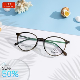 Kính Cận Dáng Tròn Nam Nữ Eye Plus 0878 Gọng Kính Nhựa Nguyên Chất, Kính Mắt Dáng Thời Trang Unisex