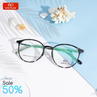 Kính Cận Dáng Tròn Nam Nữ Eye Plus 0878 Gọng Kính Nhựa Nguyên Chất, Kính Mắt Dáng Thời Trang Unisex