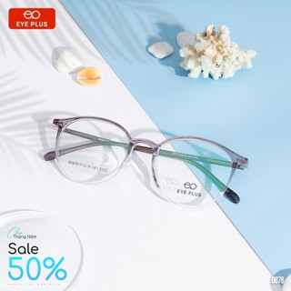 Kính Cận Dáng Tròn Nam Nữ Eye Plus 0878 Gọng Kính Nhựa Nguyên Chất, Kính Mắt Dáng Thời Trang Unisex