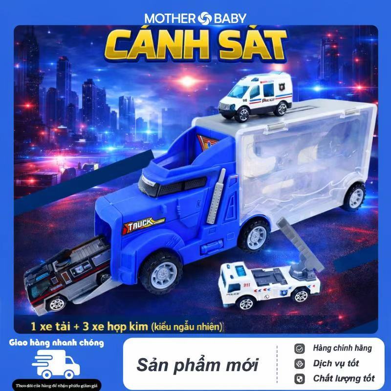 Xe Tải 6 Trong 1 Có Đủ Mã (Cảnh Sát, Cứu Hỏa, Kỹ Thuật, Quân Sự) Chất Liệu Hợp Kim Nhôm.