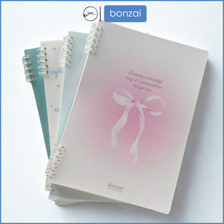 Sổ vở còng bìa lót BONZAI hoạ tiết đáng yêu giấy fort Nhật Bản 120 trang (Hàng Chính Hãng).