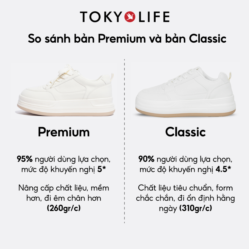 Giày thể thao nữ TOKYOLIFE êm chân thoáng khí đế cao 4.5cm dễ phối cho mọi dịp 40004373/40005443