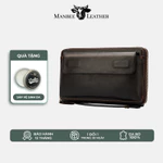 Ví Hộ Chiếu Cầm Tay Nam Da Bò Manbee MB 9043 - Bóp Nhiều Ngăn Đựng Tiền Thẻ Điện Thoại  Thiết Kế Dây Kéo Sang Trọng — ảnh 1