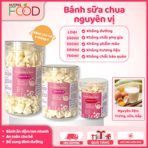 Bánh sữa chua nguyên vị, bánh ăn dặm cho bé từ 6 tháng bổ sung vitamin và khoáng chất, nguyên liệu tự nhiên | HƯƠNG FOOD