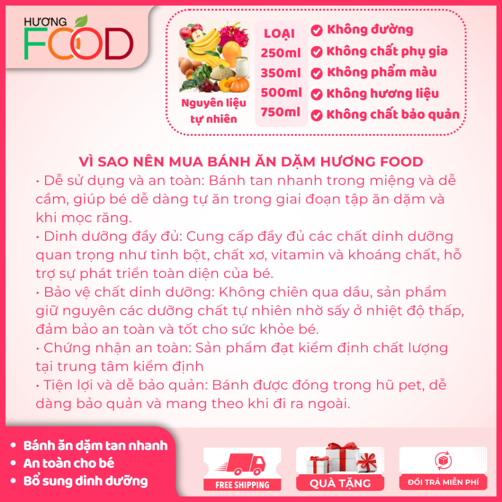 [COMBO 2 HỦ 500ml] bánh ăn dặm mix vị cho bé từ 6 tháng, thơm ngon tự nhiên, bổ sung dinh dưỡng | HƯƠNG FOOD