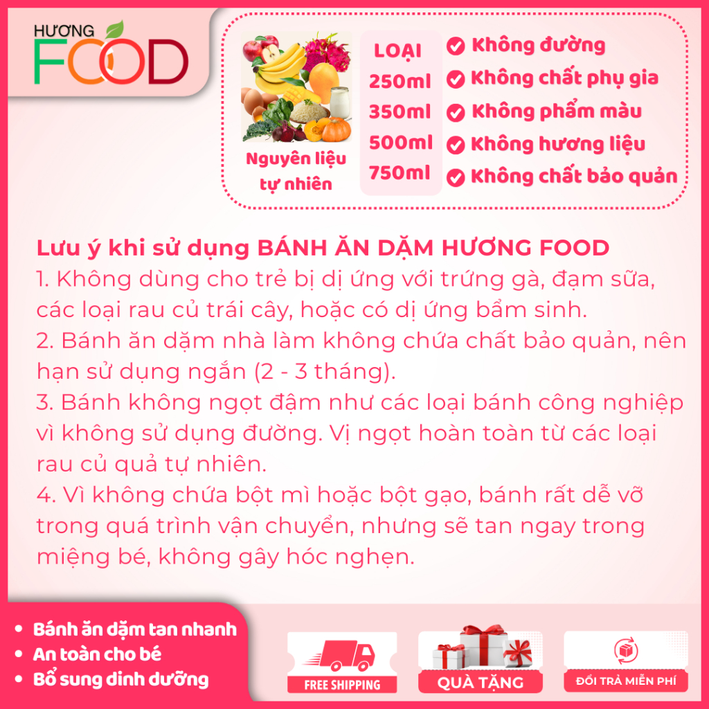[COMBO 2 HỦ 500ml] bánh ăn dặm mix vị cho bé từ 6 tháng, thơm ngon tự nhiên, bổ sung dinh dưỡng | HƯƠNG FOOD