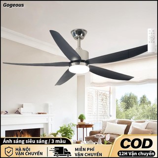 Quạt Trần Đèn 5 Cánh GOGEOUS 6 Cấp Độ Gió, 3 Chế Độ Đèn, Điều Khiển Từ Xa【Bảo hành 3 năm】