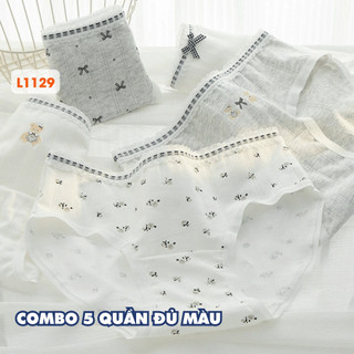 [ BST HÈ ] Combo 5 Quần Lót Đáy May Kháng Khuẩn, Set 5 Quần Chip Cotton Mềm Mại Co Giãn AMYBRA New