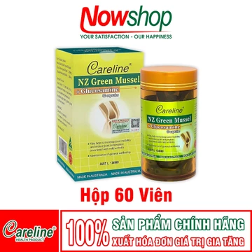 Viên Uống Glucosamine Nz Green Mussel Careline 60V Tăng Dịch Khớp, Tái Tạo Sụn, Ngừa Thoái Hóa Khớp