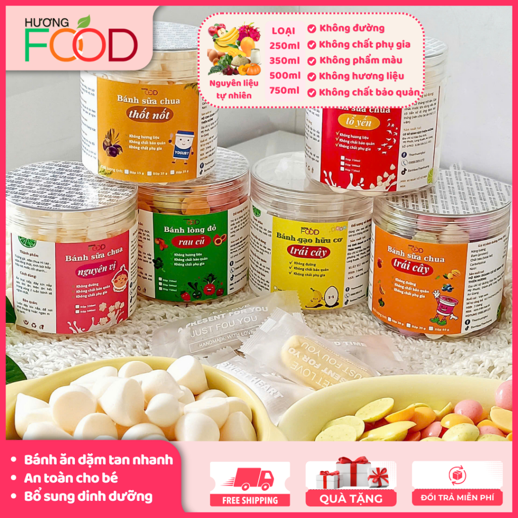 Bánh gạo ăn dặm vị chuối, xoài cho bé 6M+, bổ sung dinh dưỡng cho bé | HƯƠNG FOOD