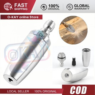 Béc Turbo Xoáy 360 Độ, Mẫu Nhỏ Gọn, Chất Liệu INOX Cao Cấp, Dành Cho Máy Xịt Rửa Xe Cao Áp, Chịu Áp 250bar