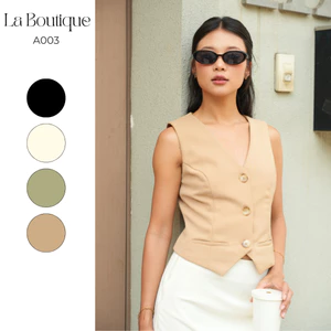 LA BOUTIQUE - Áo Gile Thiết Kế Dạng Vest Cổ V Sang Trọng-A003