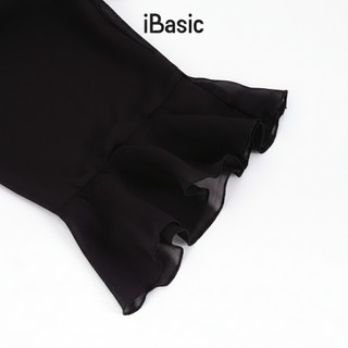 [SEASON OF LOVE] Áo choàng ngủ Kimono màu đen voan gợi cảm nhún bèo nữ tính màu đen iBasic SW084