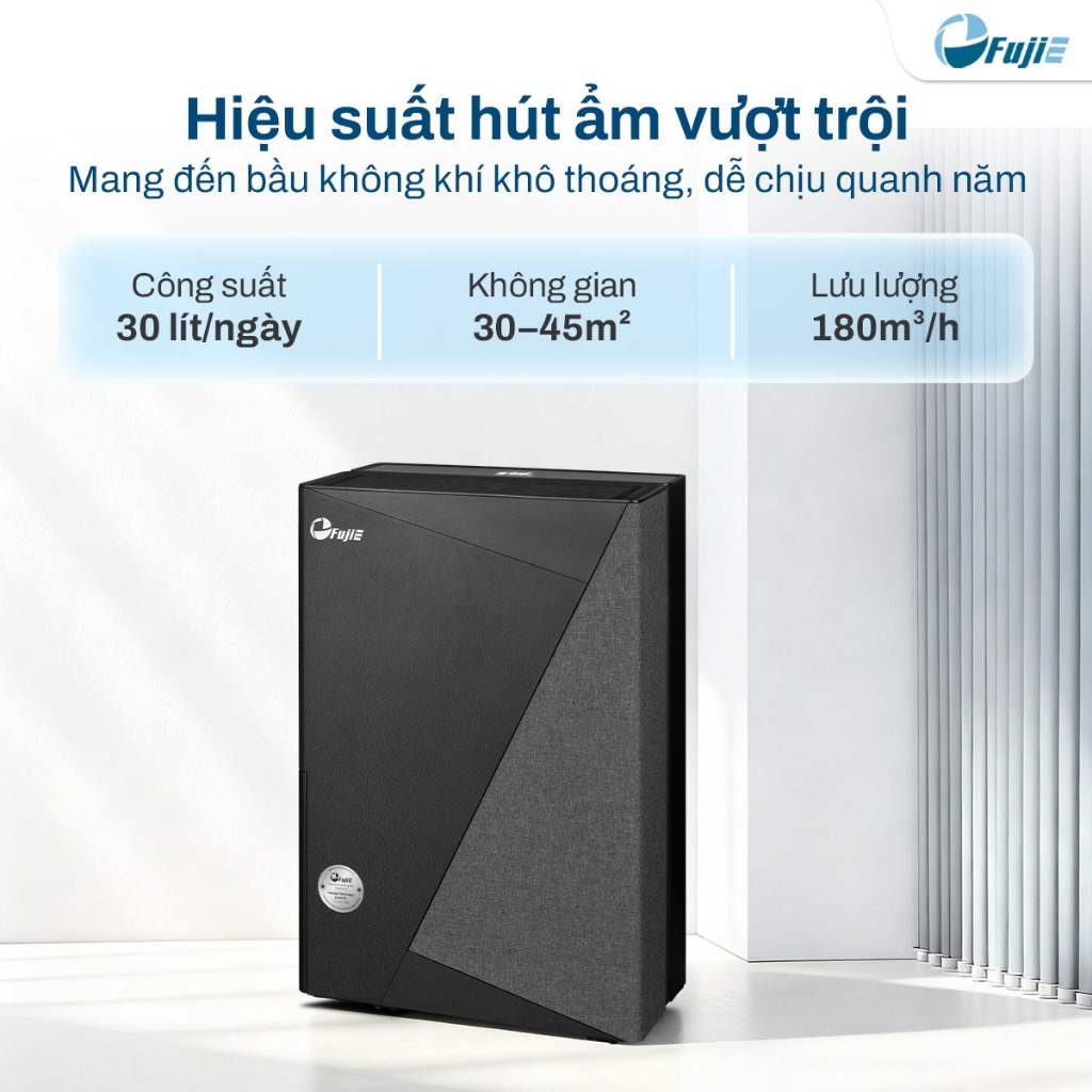 Máy hút ẩm lọc không khí FUJIE HM-930ED 30 Lít/ngày phòng ngủ phòng làm việc tiết kiệm điện không ồn