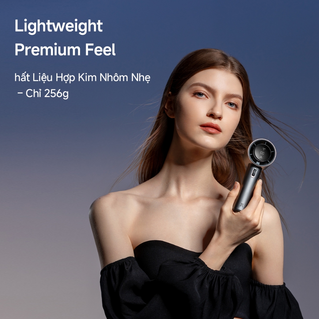 Quạt tay JisuLife Pro1/S siêu nhỏ gọn gió siêu mạnh pin trâu 100 cấp độ điều chỉnh màn hình LED sạc điện để bàn dã ngoại