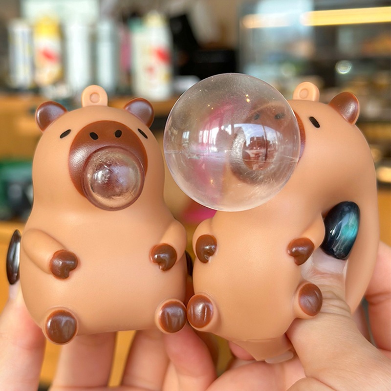 HC0155 CAPYBARA BÓP THỔI BONG BÓNG DỄ THƯƠNG ĐỒ CHƠI VĂN PHÒNG XÃ STRESS