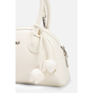 Túi OLV đeo vai thanh lịch đơn giản White Leather Dome Bag phù hợp mọi dịp