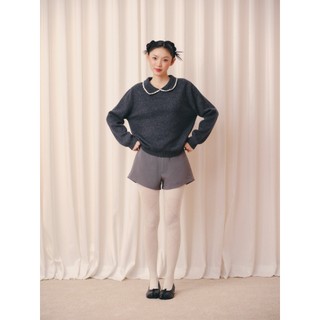 Áo OLV len tay dài cổ sen phối ren dễ thương Ruffled Collar Knit Top nhiều màu phù hợp thu đông