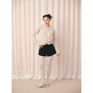 Áo len OLV sơ mi phối ren tiểu thư Knit Trim Long Sleeve Top ngọt ngào phù hợp thu đông