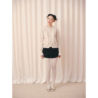 Áo len OLV sơ mi phối ren tiểu thư Knit Trim Long Sleeve Top ngọt ngào phù hợp thu đông