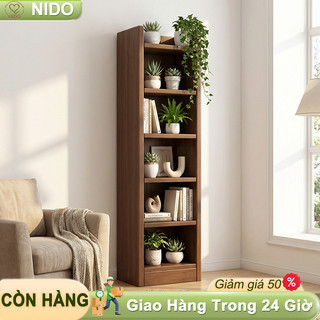 Nido Kệ Sách Hẹp Chống Ẩm Chịu Lực 100kg Dễ Lau Giải Pháp Lưu Trữ Cho Góc Phòng Trọ Làm Việc