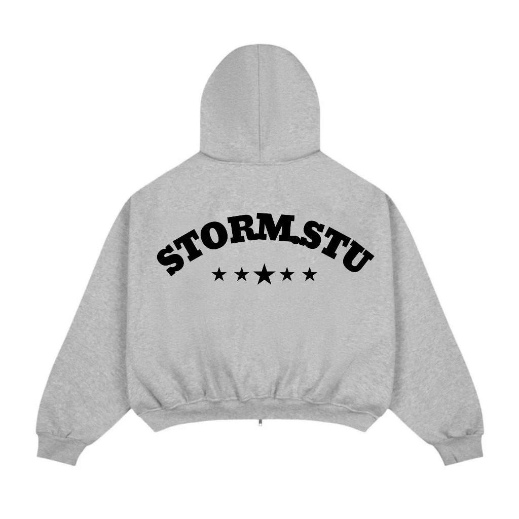 Áo Khoác Hoodie Zip STORM.STU Nam Nữ Unisex Bản Mũ To In Chữ Nổi,Hoodie Chất Nỉ Bông Cao Cấp Hotrend 2026
