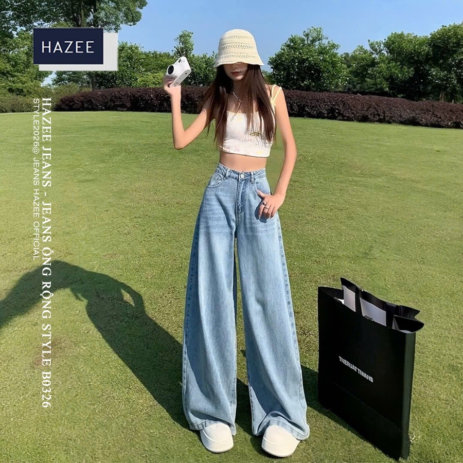 Quần Jeans Ống Rộng Cạp Cao HAZEE Trend Xu hướng 2026 Teen Newarrival B0326