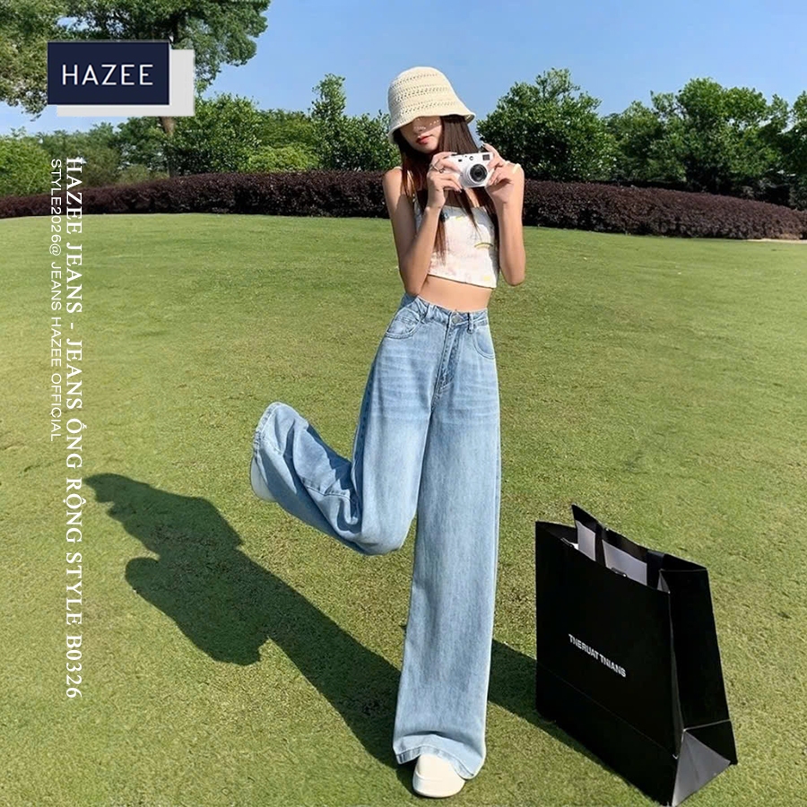 Quần Jeans Ống Rộng Cạp Cao HAZEE Trend Xu hướng 2026 Teen Newarrival B0326