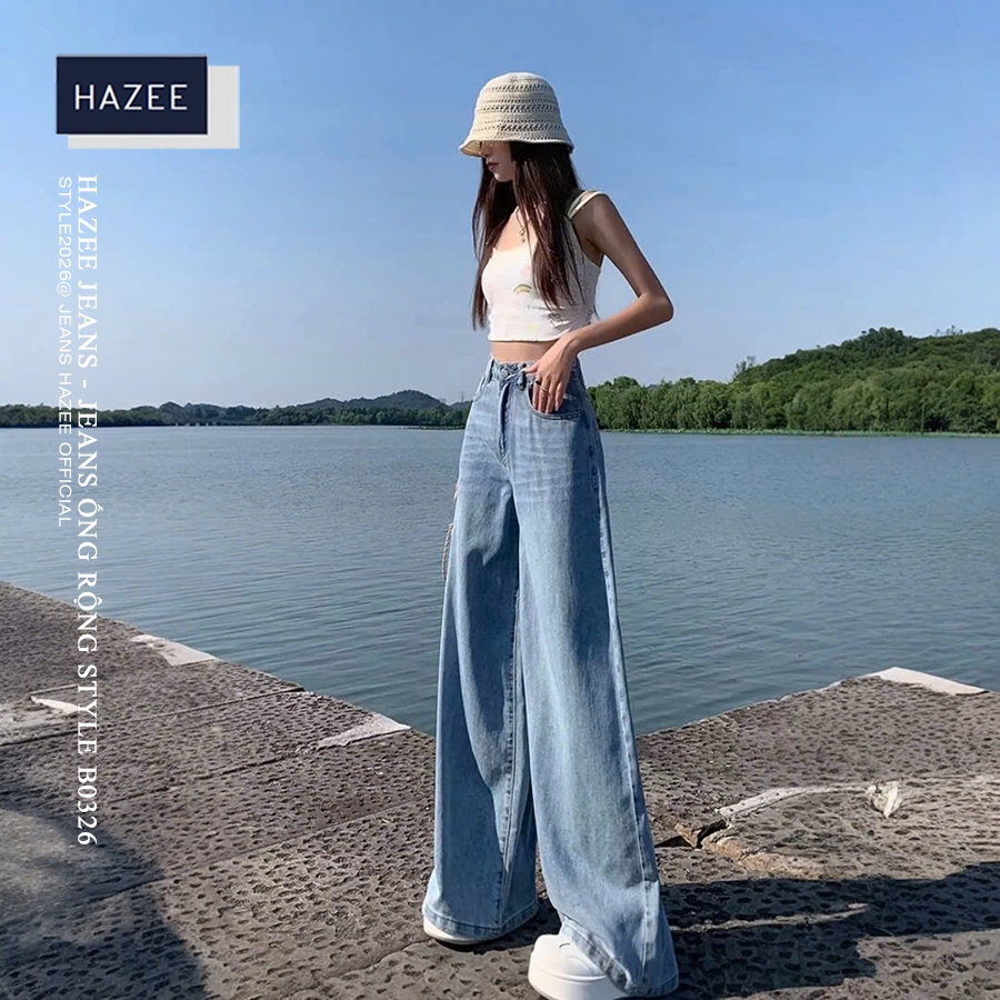 Quần Jeans Ống Rộng Cạp Cao HAZEE Trend Xu hướng 2026 Teen Newarrival B0326