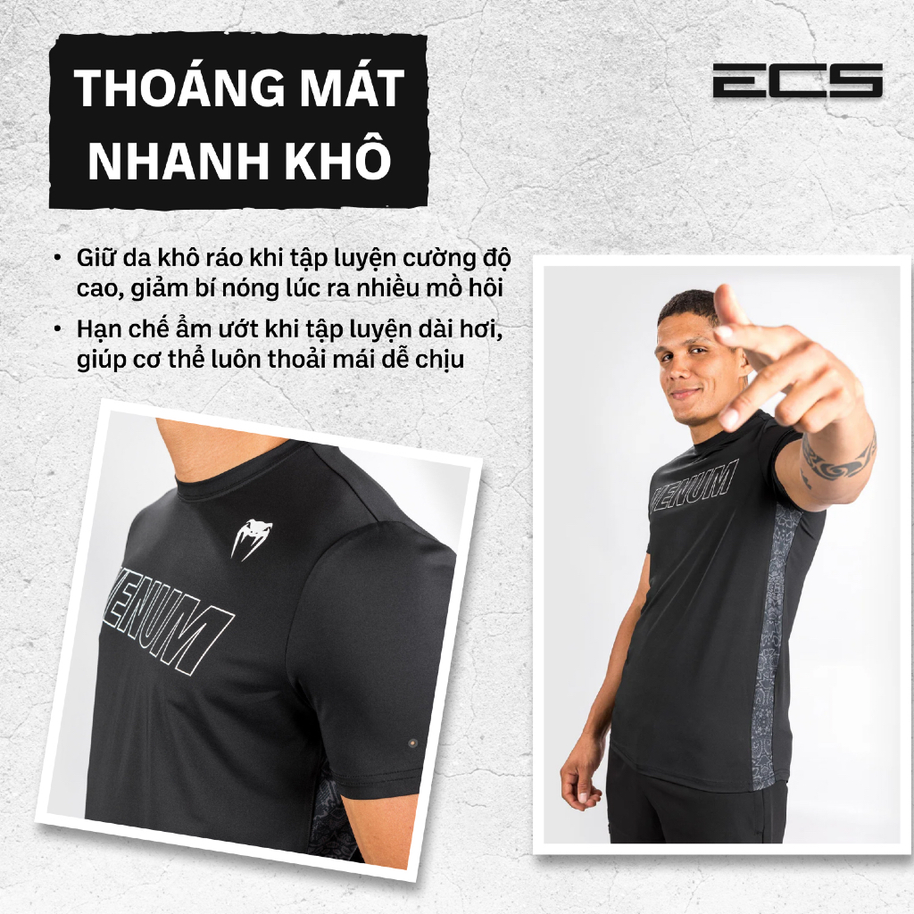 Áo thi đấu MMA Venum Classic, thấm hút mồ hôi, khô nhanh, vải co giãn bền bỉ, tập đa năng