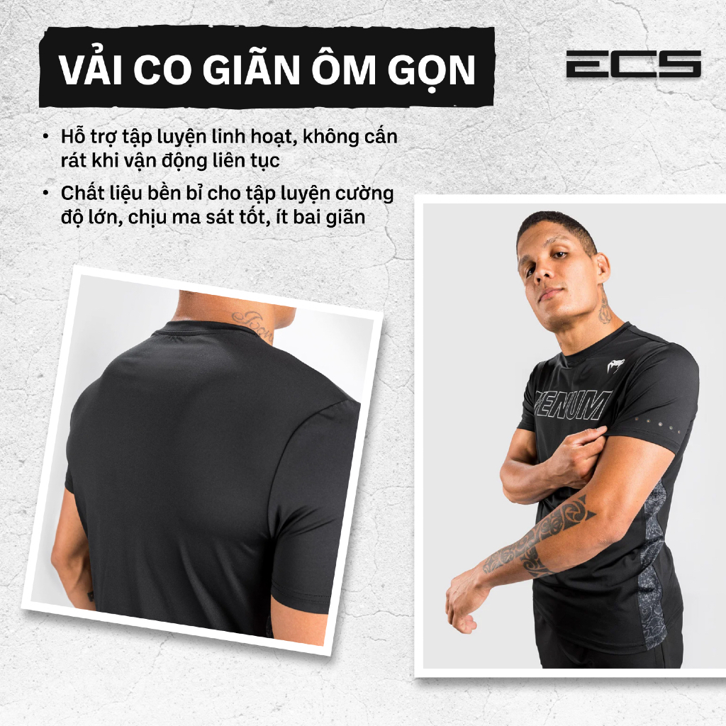 Áo thi đấu MMA Venum Classic, thấm hút mồ hôi, khô nhanh, vải co giãn bền bỉ, tập đa năng