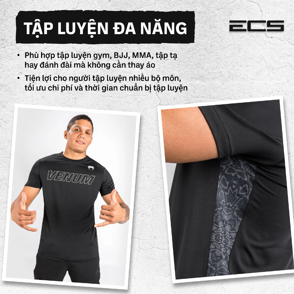 Áo thi đấu MMA Venum Classic, thấm hút mồ hôi, khô nhanh, vải co giãn bền bỉ, tập đa năng