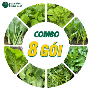 [COMBO 8 GÓI] Hạt Giống Rau Cải Ngọt, Bẹ Xanh Bẹ Mào Gà Cải Ngồng, Bó Xôi, Cải Cúc, Cải Thìa, Bẹ Dún