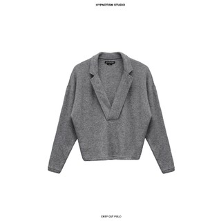 HYPNOTISM | DEEP CUT POLO - Áo len tay dài cổ V khoét sâu