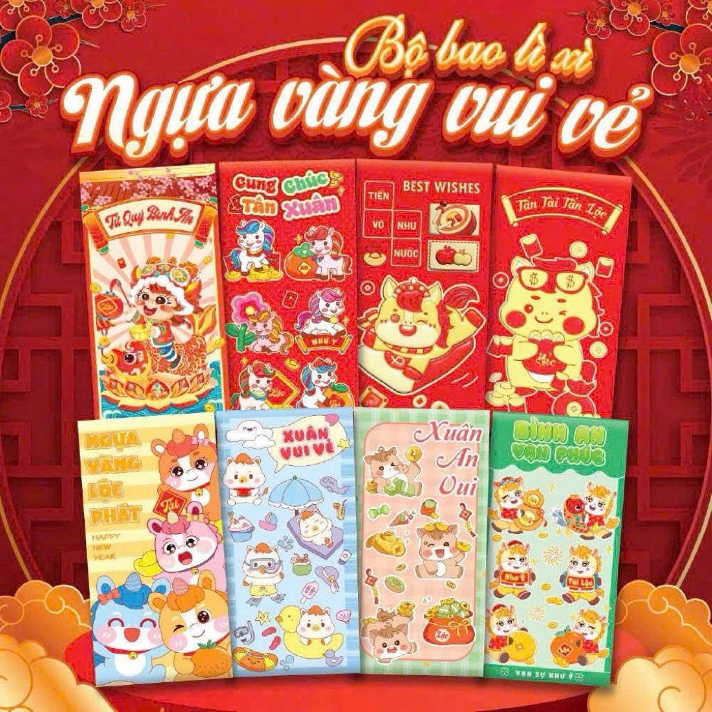 Xấp 10 Bao Lì Xì Chủ Đề Tết 2026 Nhiều Chủ Đề Dịp Tết Nguyên Đán Bính Ngọ