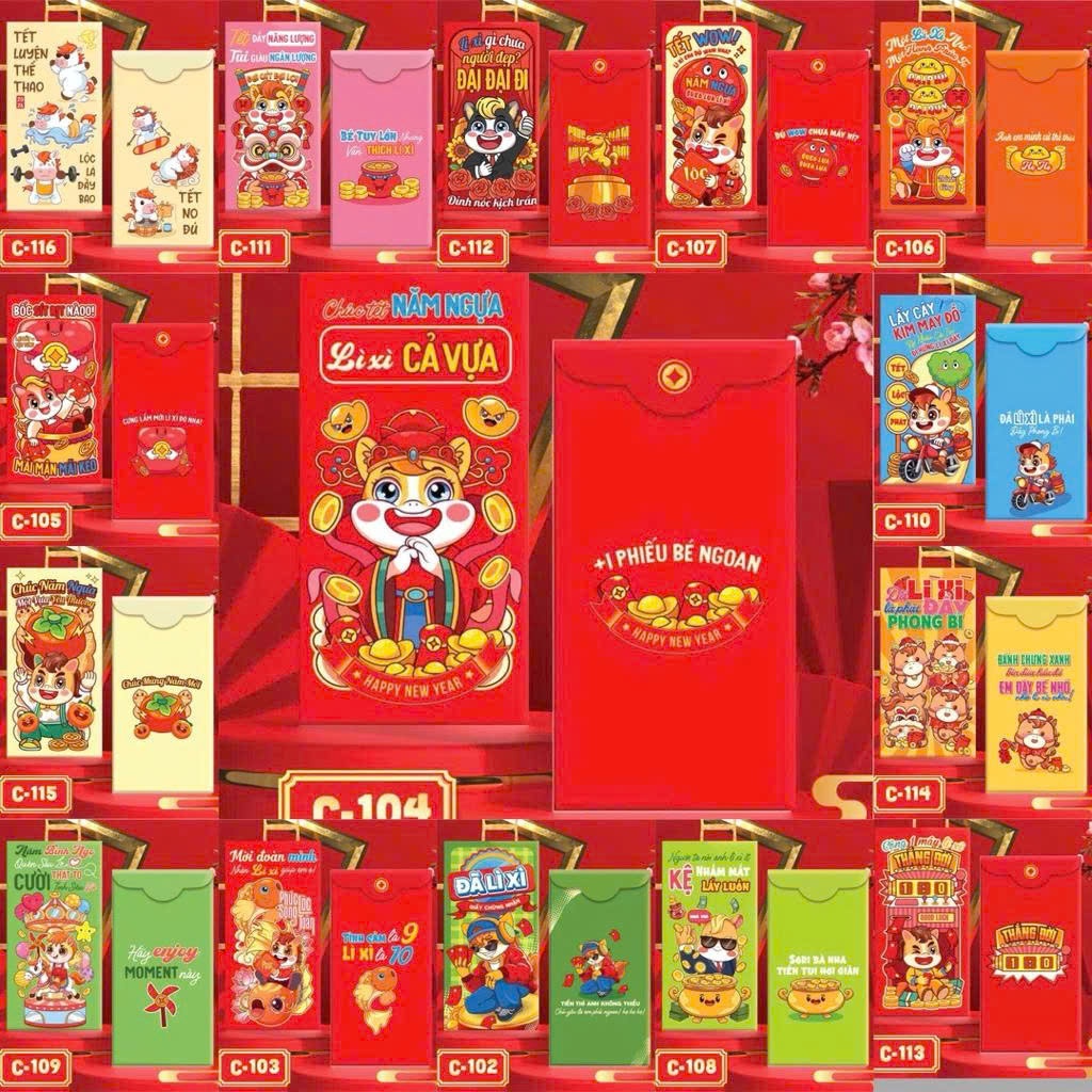 Xấp 10 Bao Lì Xì Chủ Đề Tết 2026 Nhiều Chủ Đề Dịp Tết Nguyên Đán Bính Ngọ