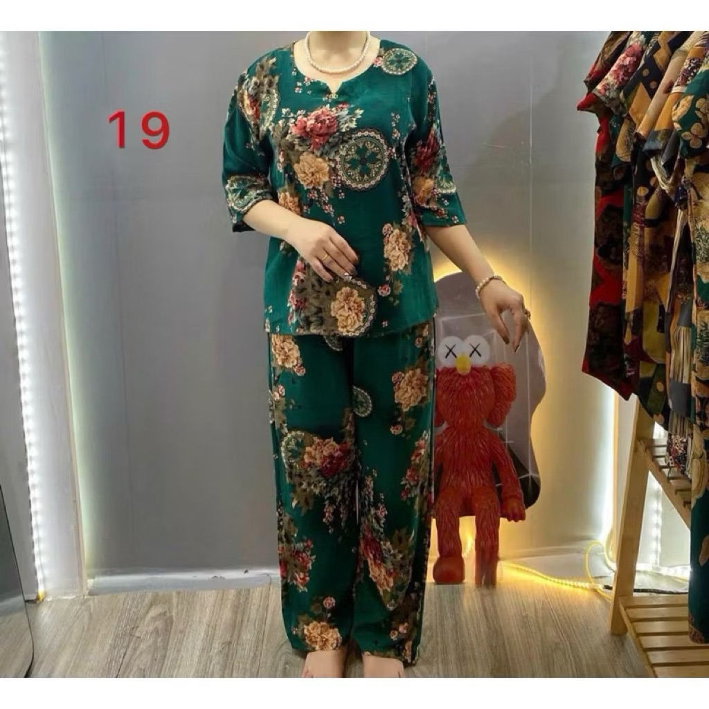 Đồ Bộ Lụa  Nữ Trung Niên Cho mẹ ,  set bộ quần áo lụa nữ  ,Đồ bộ Quà Tặng mẹ , bà