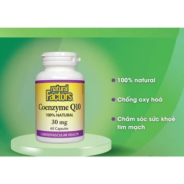 Viên uống Natural Factors Coenzyme Q10 Traphaco phòng ngừa các bệnh tim mạch (60 viên)