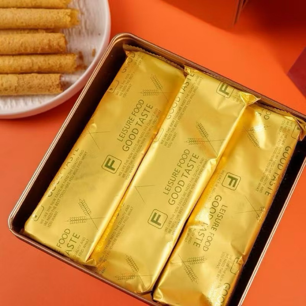 Bánh Quế Trứng Cuộn Bơ JAOLIS – Bánh Trứng Cuộn Giòn Tan, Thơm Béo Hộp thiếc Đỏ to Cao Cấp