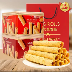 Bánh Quế Trứng Cuộn Bơ JAOLIS – Bánh Trứng Cuộn Giòn Tan, Thơm Béo Hộp thiếc Đỏ to Cao Cấp