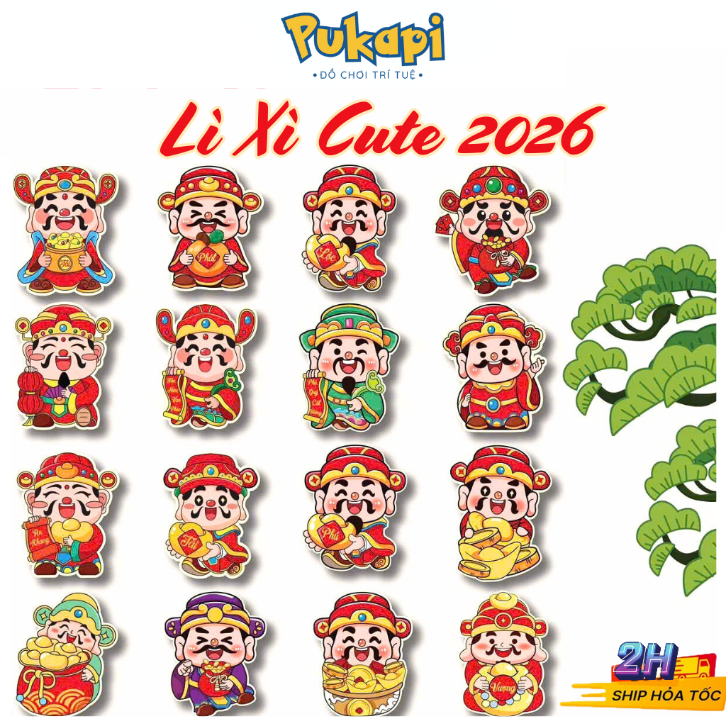 Bao Lì Xì Chibi Tết 2026  Bính Ngọ Nhiều Mẫu Phản Quang Chi Bi Đa Dạng Mẫu Lì Xì Độc Lạ - Đồ Chơi PUKAPI